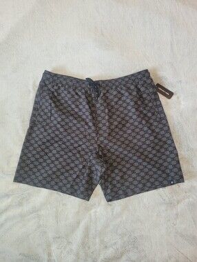 DC Shoes Mens Large Kona Volley AOP DC Monogram Logo Lined Swim Trunks Shorts